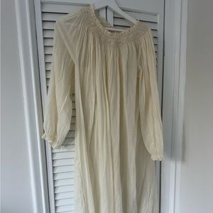 Doen midi gathered-neck dress S